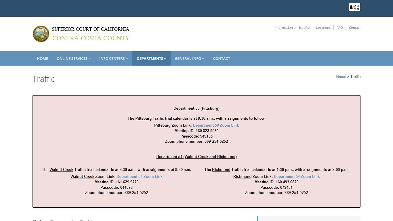 Traffic Court: Contra Costa Superior Court - cc-courts.org