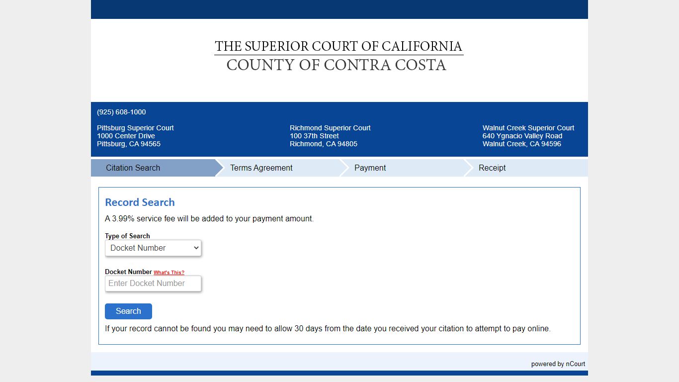 Pay Tickets Online - Martinez, California, Contra Costa Superior Court